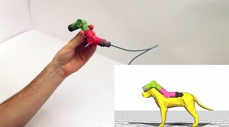Der wandelbare Joystick lässt sich in jeder Form zusammenbauen und erlaubt so, beliebig geformte Animationsfiguren zu bewegen. (youtube/screenshots)
