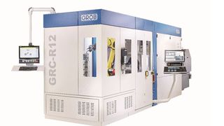 Diese G150 wird von Grob-Werke als 5-Achs-Universalmaschine bezeichnet. Auf der EMO Hannover in Halle 12 wird sie in Kombination mit einem Robotersystem live unter Span zu erleben sein. Genauso, wie die ... (Bild: Grob-Werke)