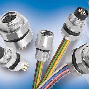 Serie 768/718: M8 8-polige Flanschsteckverbinder in Standardgehäusen.