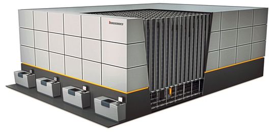 Will neue Maßstäbe im Bereich der automatisierten Lagersysteme setzen: der nach oben erweiterbare „PowerCube“ von Jungheinrich. Will neue Maßstäbe im Bereich der automatisierten Lagersysteme setzen: der nach oben erweiterbare „PowerCube“ von Jungheinrich.