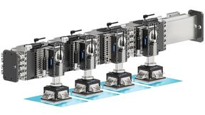 Beim Stacking oder Z-Folding von Anoden und Kathoden kommt es neben Präzision auf kürzeste Zykluszeiten an. Die Stacking-Einheit von Schunk mit spezialisierten Greifeinheiten steigert die Ausbringungsrate, indem sie beidseitiges, paralleles Stacking ermöglicht.  (Bild: Schunk)