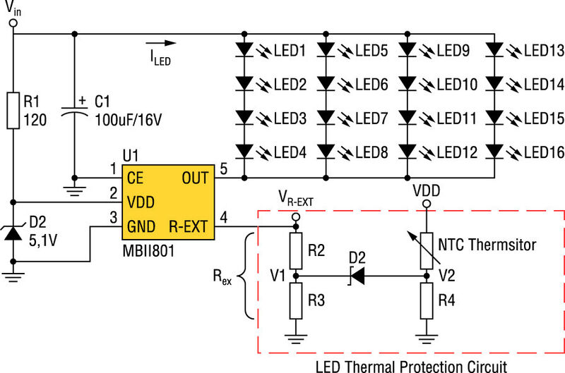 Bild 6: Schaltungsvorschlag für die thermische Überwachung der LEDs (Archiv: Vogel Business Media)