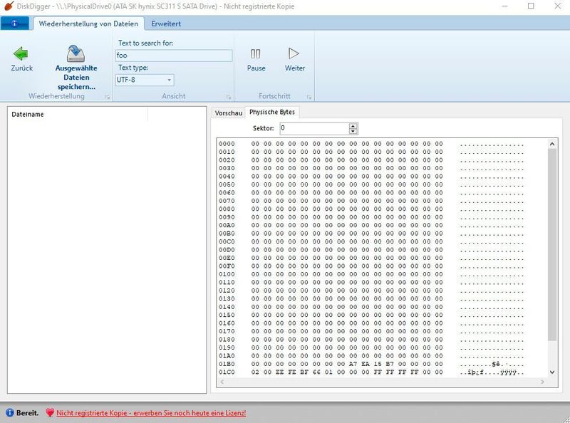 Erweiterte Scanoptionen von DiskDigger. (Joos/DiskDigger (Screenshot))