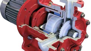 Die aufgeschnittene MPB-Pumpe lässt einen Blick auf das schmale Laufrad zu.  (Bild: Richter Chemie-Technik)