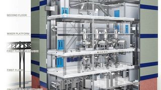 Schüttgut-Logistik in einer Pharmaproduktionsanlage (Bild: Hecht Technologie)