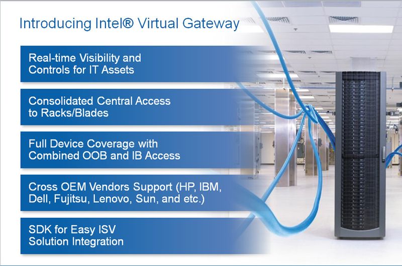 Abbildung 5: Das virtuelle Gateway liefert Intel als Software Development Kit (SDK). Damit lässt sich die KVM-Funktionalität in die Produkte der Partner integrieren. Einer ersten DCIM-Anbieter, die die Software adaptieren, ist Schneider Electric. Die Version 7.3.5, die im August dieses Jahres herauskommt, wird bereits darüber verfügen. (Bild: Intel)