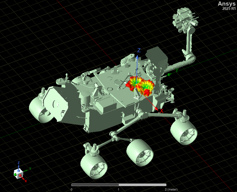 To analyze the performance of antennas on spacesuits and rovers in simulated lunar missions, engineers at NASA Glenn Research Center use Synopsys' electromagnetic simulation solution.(Source:  Synopsys)
