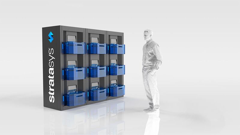 Der Stratasys Continuous Build 3D Demonstrator in einer Ausführung mit neun Einheiten . (Stratasys)