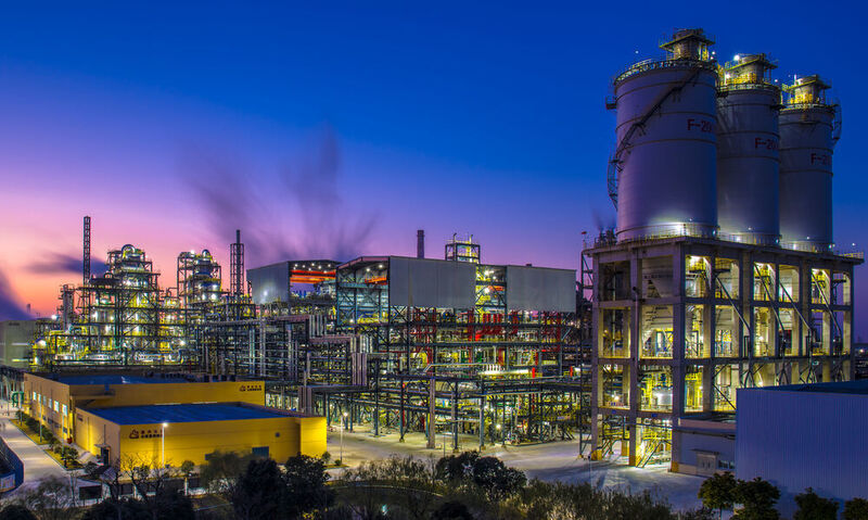 A night view of Jiaxing Petrochemical‘s second PTA line. (Business Wire)