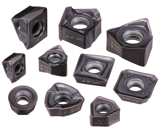 Die «MP1200»-Serie mit den Sorten «MP1220», «MP1230» und «MP1240» für die Bearbeitung verschiedener anspruchsvoller Werkstoffe.(Bild:  Mitshubishi Materials)