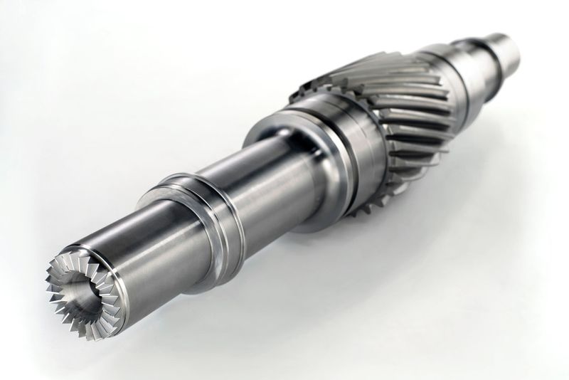 Das Bild zeigt eine Ritzelwelle eines Turbokompressors mit Voith-Hirth-Stirnverzahnung. (Bild: Voith)