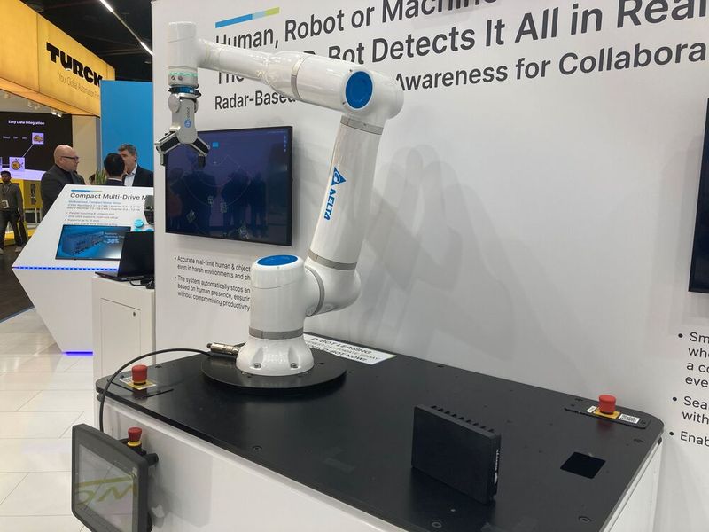 Mithilfe von Radartechnologie erkennen, ob ein Objekt oder ein Mensch in der Nähe des Roboters ist: Beispiel anhand eines D-Bot von Delta. (Bild: Stefanie Michel)