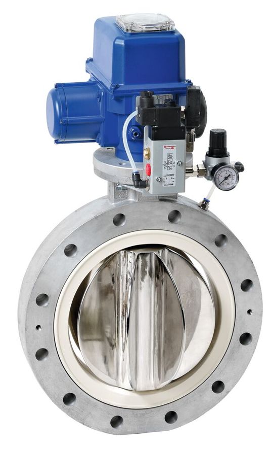 Die Absperrklappen der Rotary Valve-Baureihe DKZ 103/110 APS (hier im Bild die DKZ 103) gewährleistet durch die Air-Pressure-Sealing-Ausführung auch bei leichten Verschleißerscheinungen eine konstante Druckdichtheit.(Bild:  Warex-Valve)