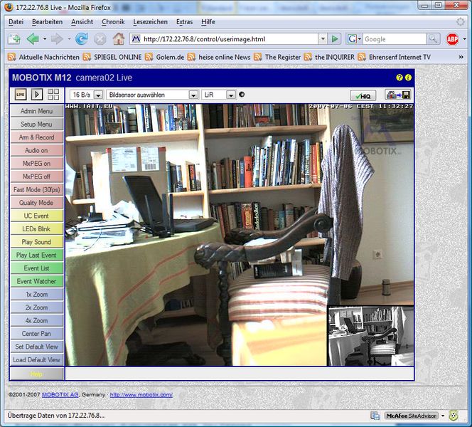 Bei der Mobotix lassen sich die Bilder der beiden Sensoren ineinander integrieren (Archiv: Vogel Business Media)