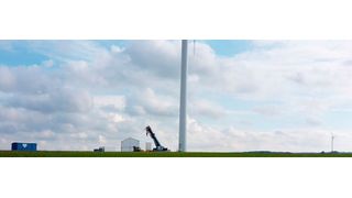 Gemeinsam mit dem Leichtbauhallen-Hersteller Herchenbach hat Siemens eine mobile Halle für Reparaturen und Wartungsarbeiten an Windkraftanlagen entwickelt. (Bild: Herchenbach)
