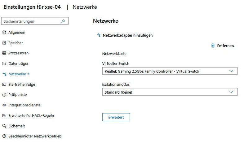 Verbinden von VMs mit virtuellen Switches im Windows Admin Center. (Bild: Joos | Microsoft)