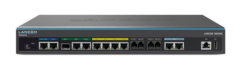 Lancom 1926VAG: High-End-Router für SD-WAN-Szenarien mit hoher Bandbreite und intelligenter Lastverteilung dank zweier VDSL-Supervectoring-Modems beziehungsweise G.Fast-Modem. (Lancom Systems)