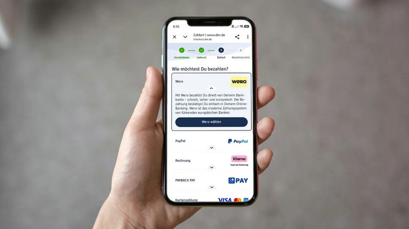 Kunden können ab sofort im dm-Onlineshop die Zahlungsart Wero wählen.(Bild:  dm)