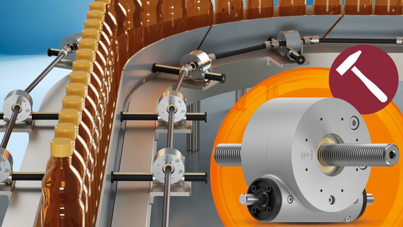 Speziell für raue Bedingungen, beispielsweise in der Gassenverstellung für Getränke, hat igus das wartungsfreie Apiro HD-Getriebe mit einem robusten Außengehäuse entwickelt. (Bild:  igus)