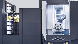 Das Fahrständer-Bearbeitungszentrum THC16 hat in dieser Ausführung einen vergrößerten Werkzeugspeicher und ein Industrie-4.0-Arbeitscockpit.   (Ibarmia Werkzeugmaschinen)