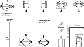Mit den unterschiedlichsten Bühnentypen und entsprechenden Traglasten will man bei Bosch Mezger in der Lage sein, nahezu jedes Fahrzeug anzuheben. Zusätzlich steht auch noch eine Überfahrgrube zur Verfügung. (Bild: Mezger)