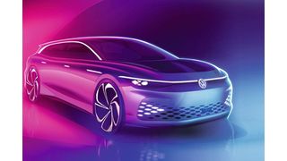 Das Exterieur des ID Space Vizzion ist besonders aerodynamisch gezeichnet. (Volkswagen)