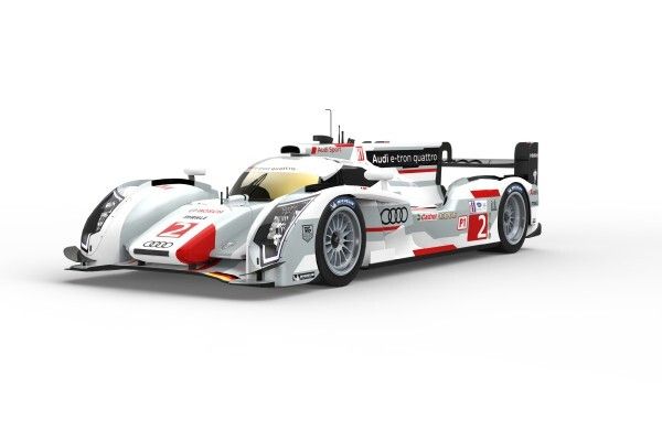Der neue Audi R18 e-tron quattro: für die Rennsaison 2013 wurde der Rennbolide mit Hybridantrieb gründlich überarbeitet (Bild: Audi Motorsport)
