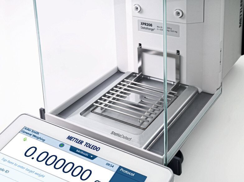 Eliminate electrostatic charges and avoid one of the largest hidden sources of weighing error. Thanks to patented antistatic solutions, XPR analytical balances detect and eliminate electrostatic charges on your sample and weighing vessel. (Mettler Toledo)