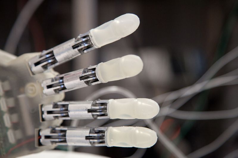 Fingerkuppen der künstlichen Hand mit integrierten Sensoren (LifeHand 2/Patrizia Tocci)