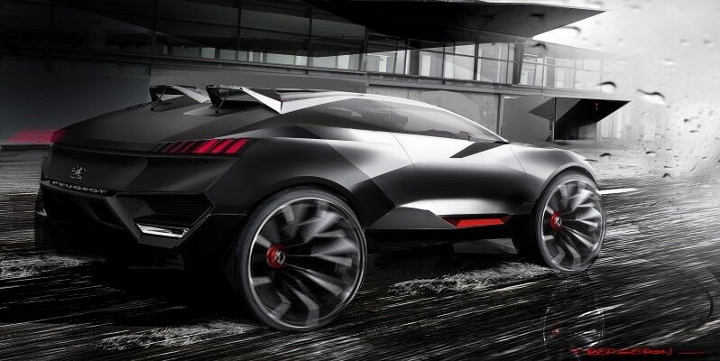 Das Concept Car Peugeot Quartz: ein Crossover mit 500 PS starkem Hybridantrieb. (Bild: Peugeot)