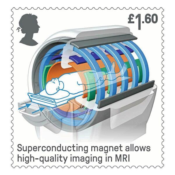 50 Jahre British Engineering: MRT-Scanner nimmt den menschlichen Körper ins Visier. (Royal Mail)