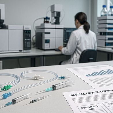 Streng reguliert: Medizinprodukte wie Katheter, Infusionsschläuche oder chirurgisches Material unterliegen zahlreichen Vorschriften. Mit modernen Analyseverfahren stellen Labore die Einhaltung von REACH- und CLP-Verordnung sicher. (Symbolbild) (Bild: GPT Image Generator / KI-generiert)