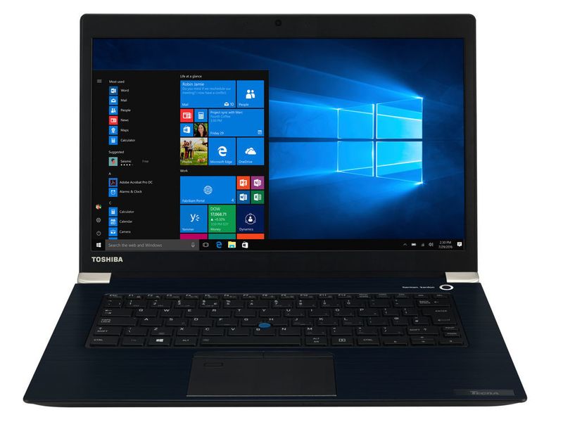 Das Toshiba Tecra X40-D wiegt 1,25 kg. Als Prozessor kommt ein Intel Core i5-7200U oder ein Core i7-7500U zum Einsatz. Über dem 14-Zoll-Display sitzt eine IR-Kamera für Windows Hello oder Intel Authenticate. (Toshiba)