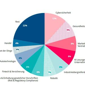 Thematische Verteilung der amerikanischen KI Startups in den 2017 Top 100 (Bild:  Konrad Adenauer Stiftung)