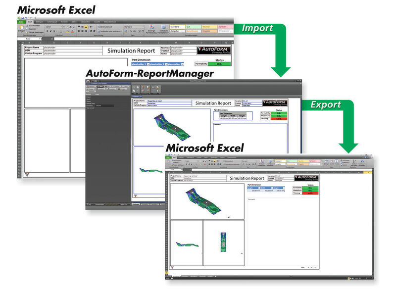 Import und Export zwischen Excel und Autoformsoftware sind nun möglich. (Autoform)