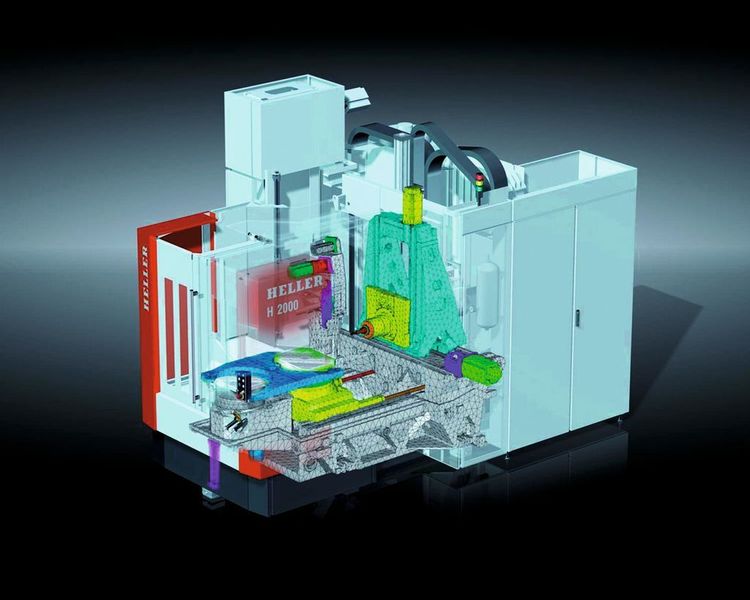 Dass Hydraulik energieeffizient ist, zeigte dieses Bearbeitungszentrum auf der Sonderschau Blue Competence der Branchenmesse EMO 2011 im Rahmen des Projekts Ewotek. (Bild: Heller)