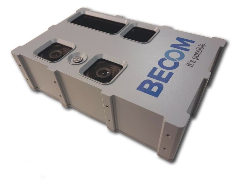 Das IP67-Gehäuse der TOREO-Kamera schützt die Hardware vor Staub und Wasser und macht die Installation im Freien und in rauer Umgebung sorglos. Ethernet und I/Os sind über zwei M12-Anschlüsse zugänglich. (BECOM)