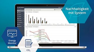 CO2-Fußabdruck zuerst ermitteln und dann verkleinern – mit der kombinierten Lösung aus CO2 Monitor und Energy Monitor problemlos möglich. (Bild: OPTENDA GmbH)