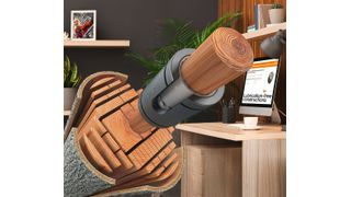 Eine neue Designstudie von igus beweist, dass schmierfreie Kunststoffgleitlager wie iglidur J4 sich als optimale Gegenlaufpartner für Holzwellen eignen.  (Bild: igus GmbH)