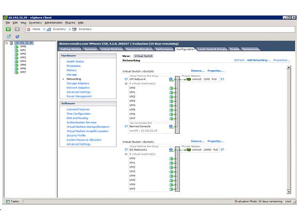 Abbildung 1. Die Sicht des vSphere Clients auf vSwitch1,Screenshot: Emulex (Archiv: Vogel Business Media)