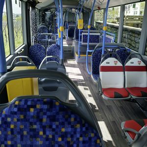 Maximal 124 Fahrgäste können in dem Bus auf einmal mitfahren.(Bild:  Daimler Truck)