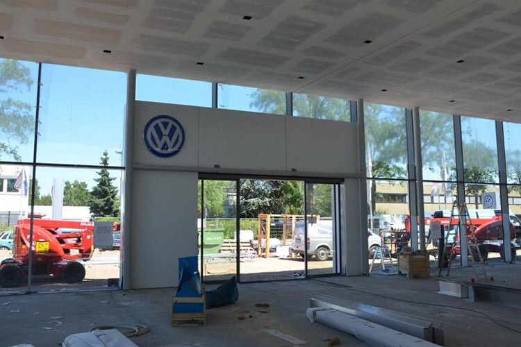 In elf Monaten Bauzeit enstand ein Gebäude mit 1.300 Quadratmetern Nutzfläche. (Foto: VW Automobile Frankfurt)