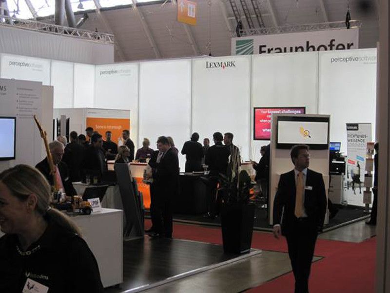 Messetreiben am Lexmark-Stand (Foto: Sandra Schüller)