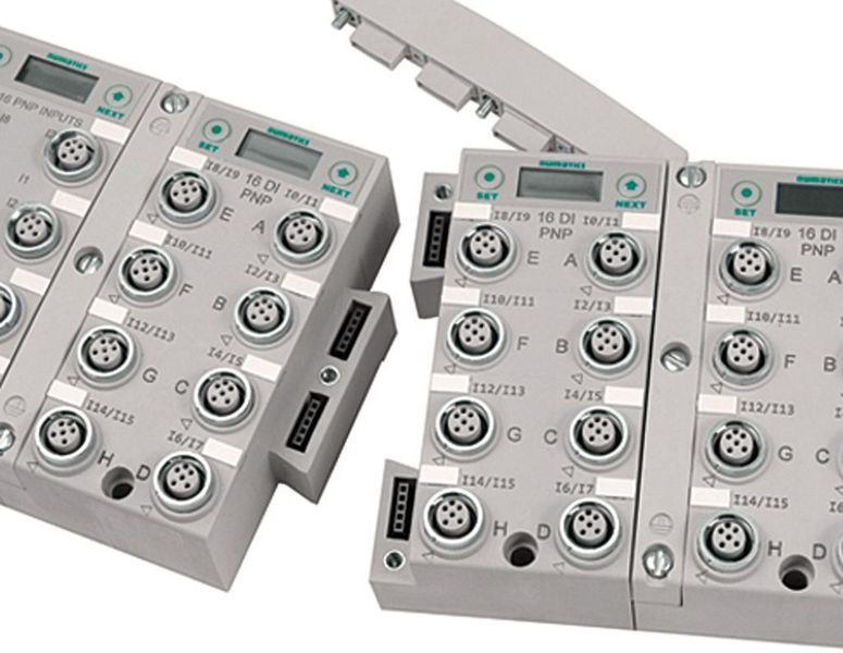 Bild 5: Eine Schwalbenschwanzverzahnung hält die einzelnen Module zusammen. Die Verriegelung geschieht mit Hilfe eines Clips, der gleichzeitig die elektrische Verbindung herstellt. Bild: Numatics (Archiv: Vogel Business Media)