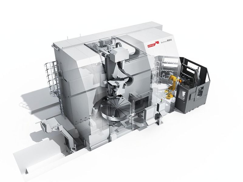 Extrem präzise: die Berthiez RVU 2800/250, zum Schleifen, Drehen, Fräsen und Inline-Messen von schweren und grossen Bauteilen in einer Aufspannung in der Hochgenauigkeitszerspanung (maximale Konzentrizität und Unrundheit: 2,0 µm/m). (Starrag)