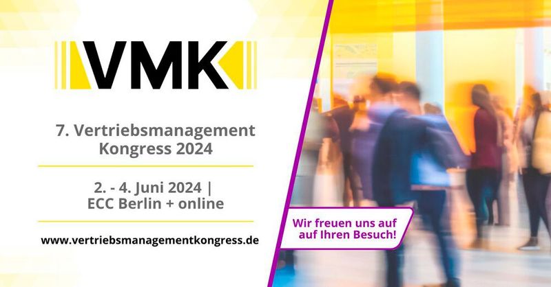 #vmk24 – 7. Vertriebsmanagerkongress   Mit dem 7. Vertriebsmanagementkongress 2024 vom Bundesverband der Vertriebsmanager e.V. und der IPM AG entdecken Sie zusammen mit 350 weiteren Entscheidern und Fachkräften, wie der Vertrieb nach Zeiten multipler Krisen wieder Treiber Ihres Erfolgs wird.   Wann:  02.-04.06.2024, Berlin und online  Mehr unter: www.vertriebsmanagementkongress.de/   (Bild: marconomy)