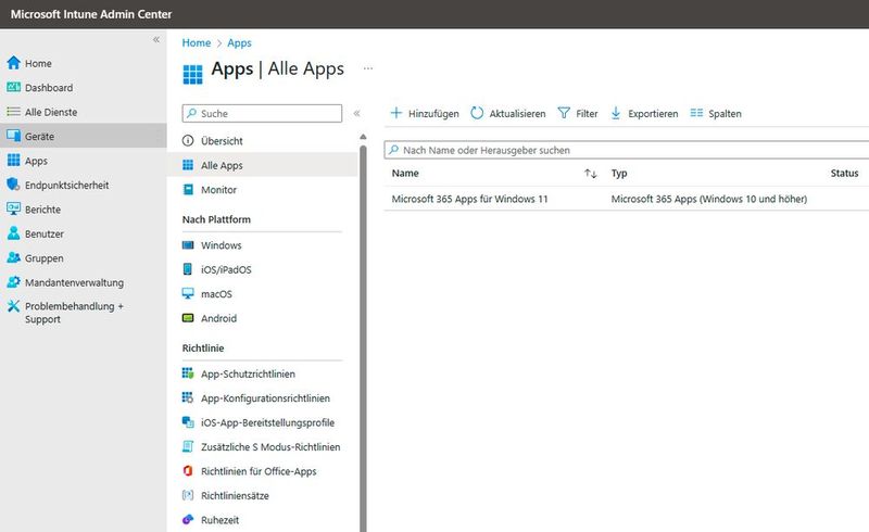 Unternehmen können Apps über Intune bereitstellen und Anwender erhalten Zugriff über das Unternehmensportal. (Bild: Joos - Microsoft)