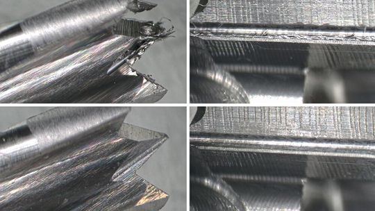 Vorher-Nachher: Punktuelles Entgraten mit der Ultratec-Ultraschall-Entgratanlage «A25 S» entfernt bei Metallkomponenten störende Grate und Fasern.(Bild:  Ultratec Innovation GmbH)