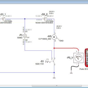Virtueller Spannungsmesser im Einsatz (angeschlossen).