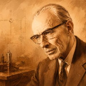 Die Illustration greift Karl Siebertz im historischen Laborumfeld auf. Als Leiter des ersten Siemens-Halbleiterwerks stand er für den schwierigen Übergang von der Röhren- zur Transistortechnik.(Bild:  Dall-E / KI-generiert)